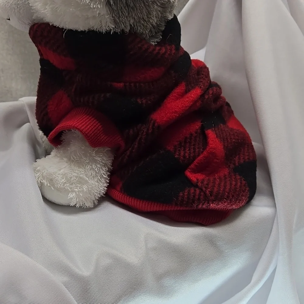 Buffalo Plaid, No Tags, Sz M, Doggy Sweatshirt, Red, Black, Checkered, Fleece